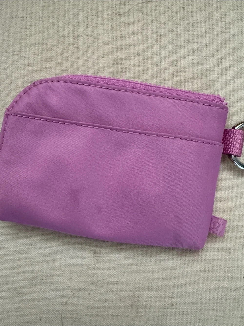 lululemon Mini Pouch Zip Wallet Clip-On Keychain Card Holder